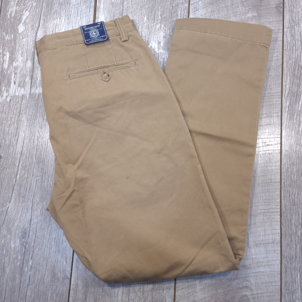Polo Ralph Lauren Bedford Chino Mens 35x32 Tan Khaki Cotton Twill Pants